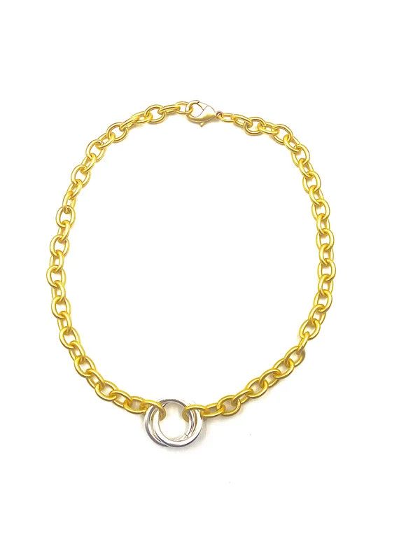 Bleeker Necklace Gold w/Silver Rings