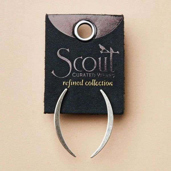 Gibbous Slice Stud Earrings Silver