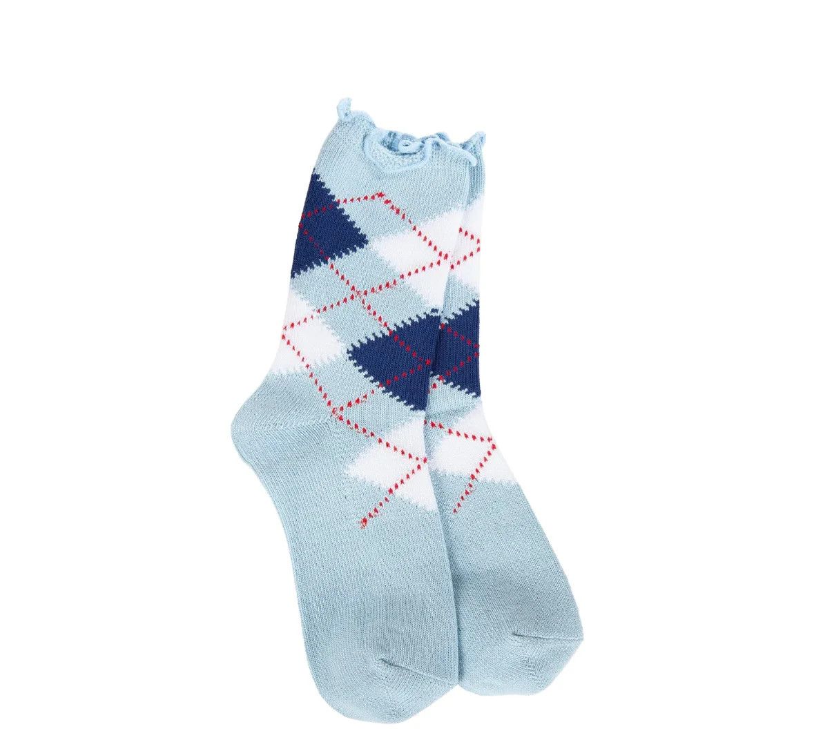 Weekend Collection Argyle Ruffle Mini Crew Blue