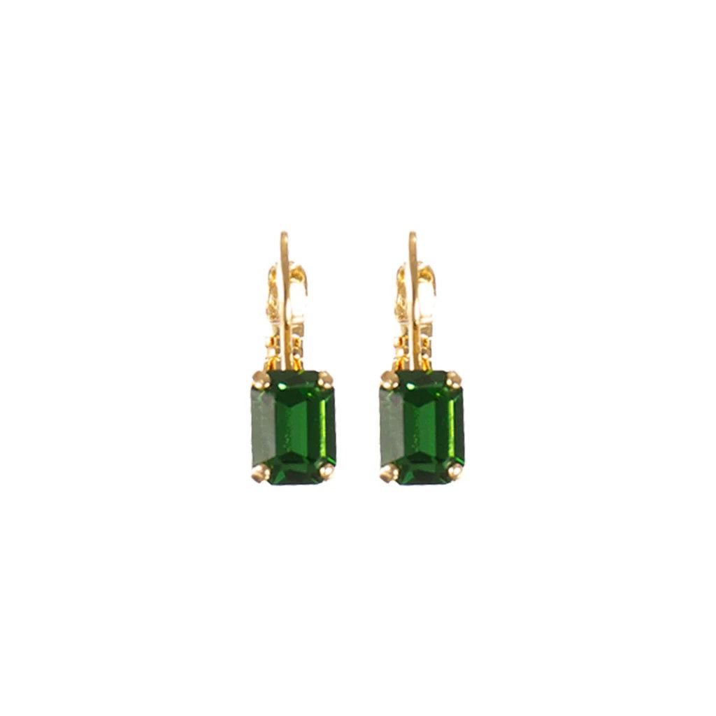 Mariana  Petite Emerald Earrings - Clear YG