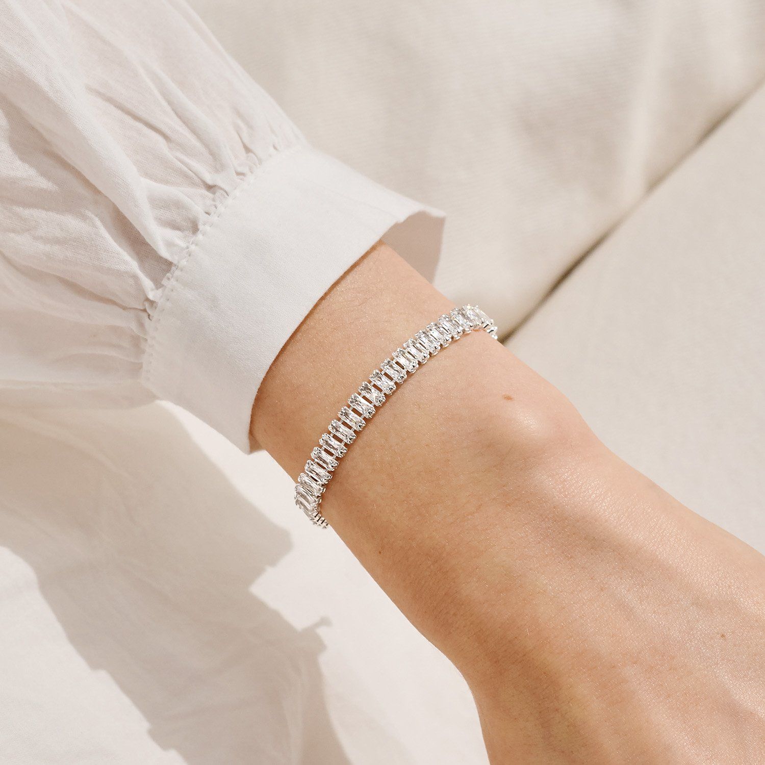 Bracelet Bar Tennis Bracelet In Silver Plating