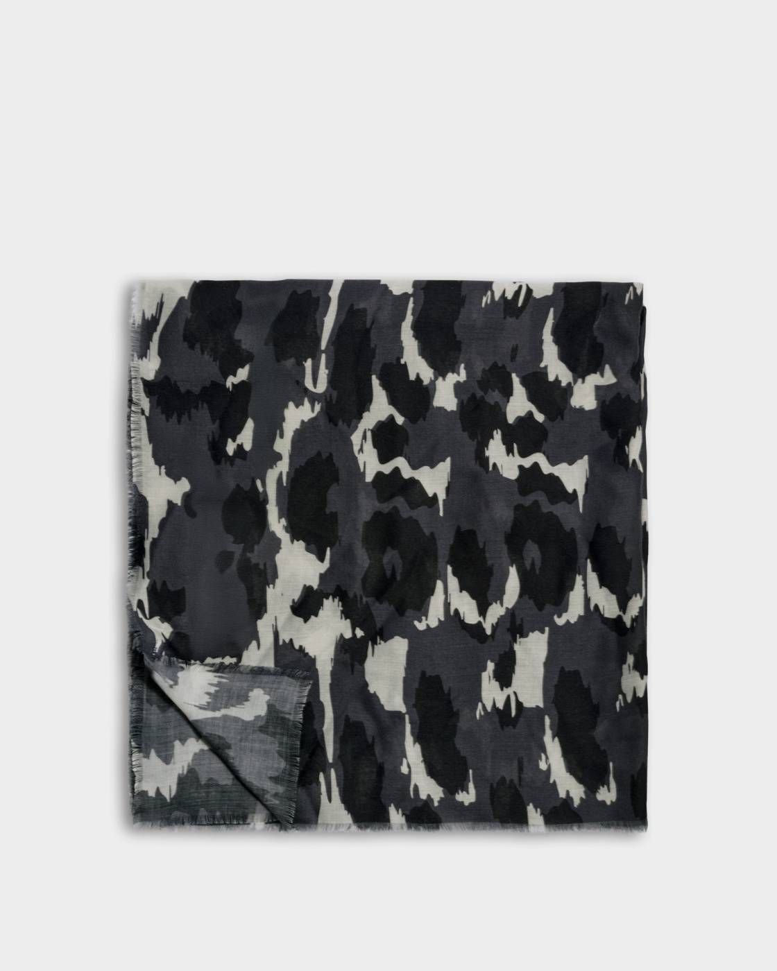 Printed Scarf Brush Stroke Leopard