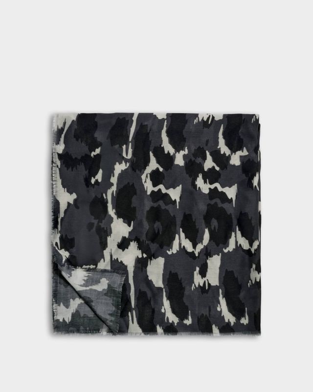 Printed Scarf Brush Stroke Leopard
