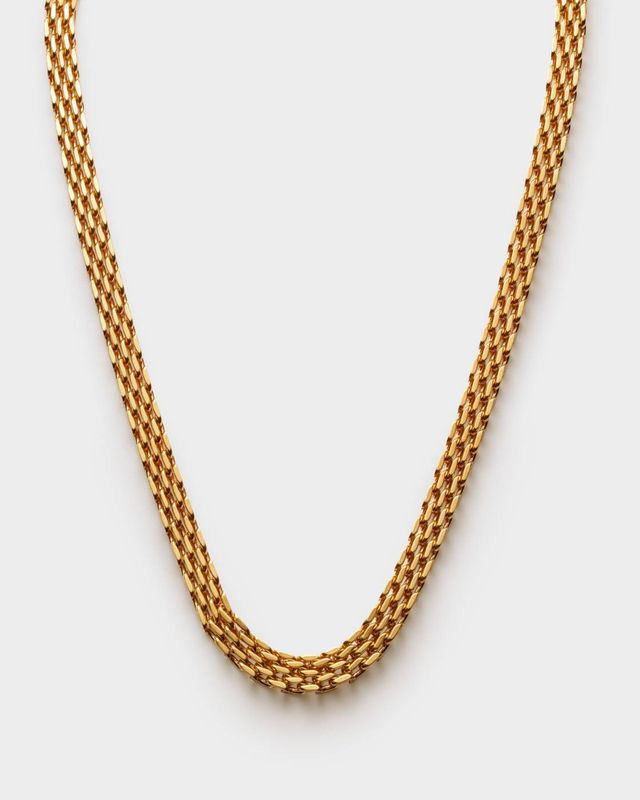 Braid Chain Waterproof Gold Necklace