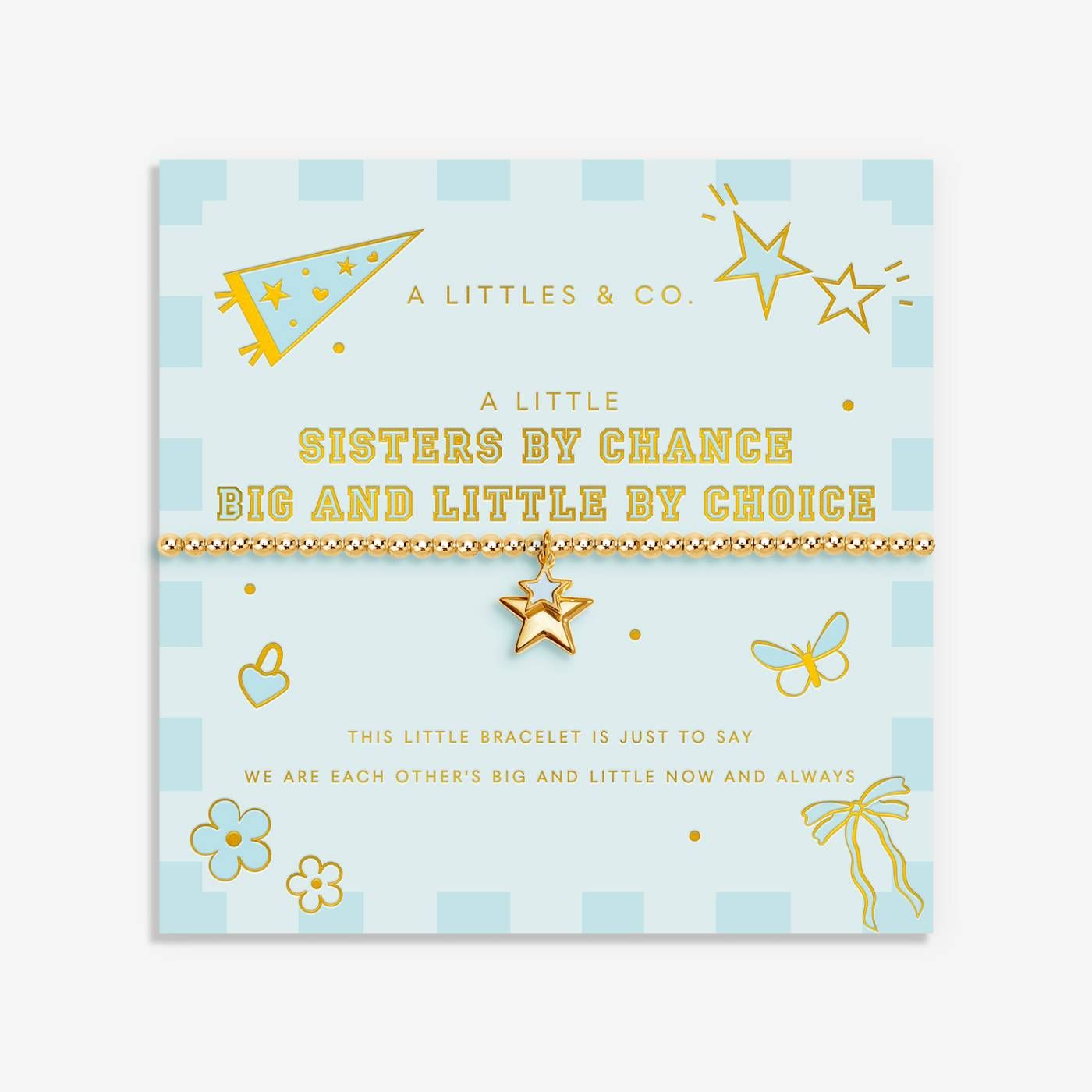A Little 'Sisters By Chance, Big And Little By Choice' Bracelet In Gold-Tone Plating