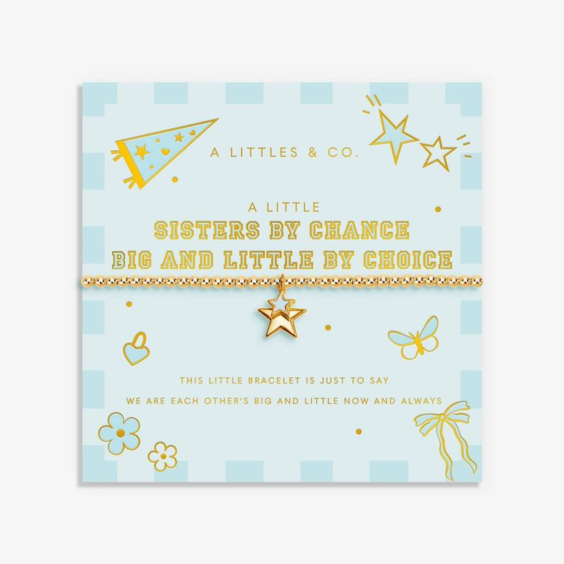 A Little 'Sisters By Chance, Big And Little By Choice' Bracelet In Gold-Tone Plating