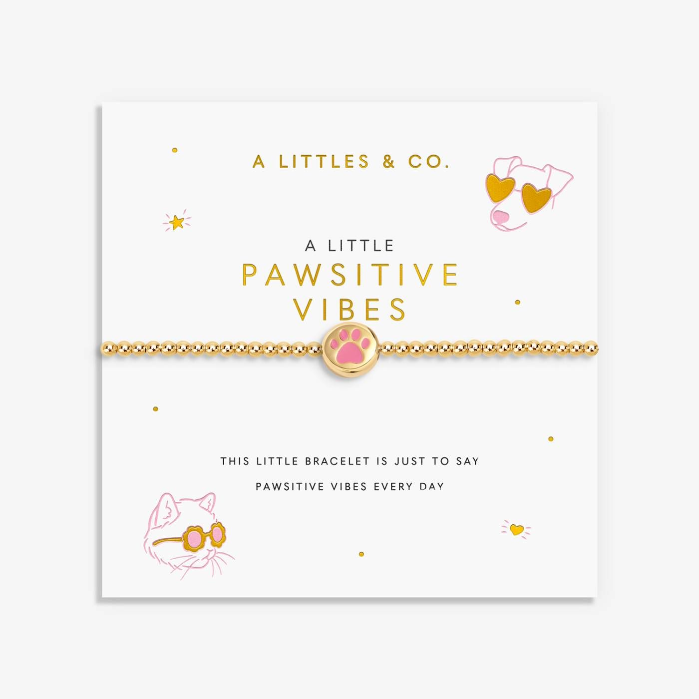 A Little 'Pawsitive Vibes' Bracelet In Gold-Tone Plating