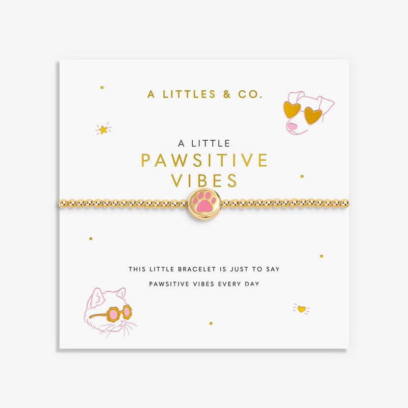 A Little 'Pawsitive Vibes' Bracelet In Gold-Tone Plating