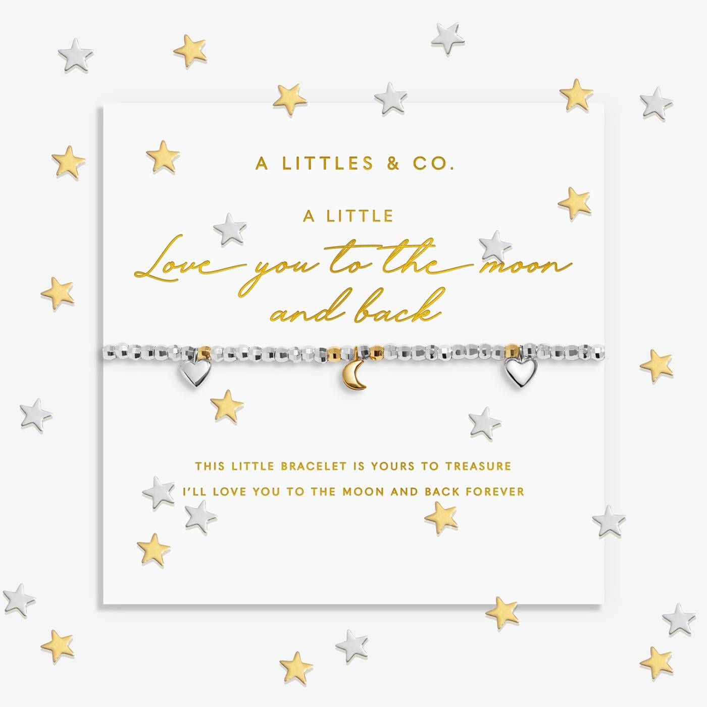 A Little 'Love You To The Moon And Back' Bracelet In Silver and Gold-Tone Plating
