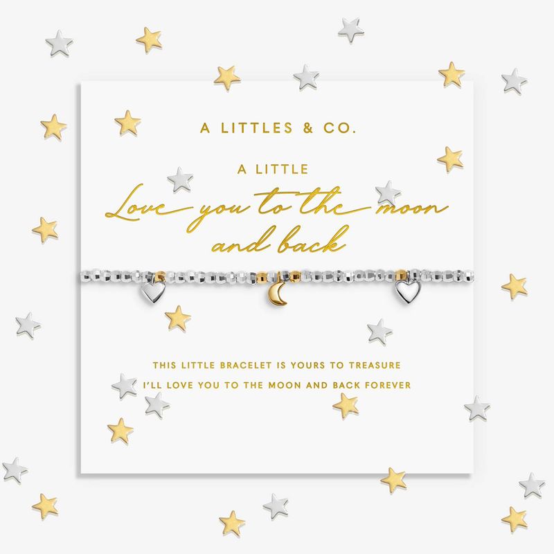 A Little 'Love You To The Moon And Back' Bracelet In Silver and Gold-Tone Plating