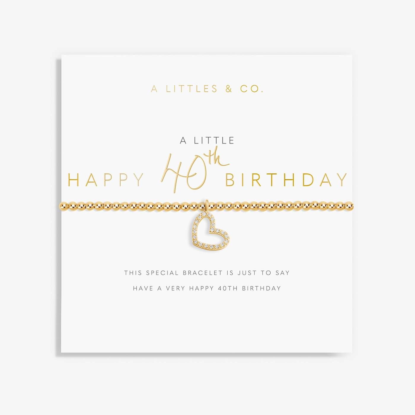 A Little Happy 40th Birthday Bracelet Gold