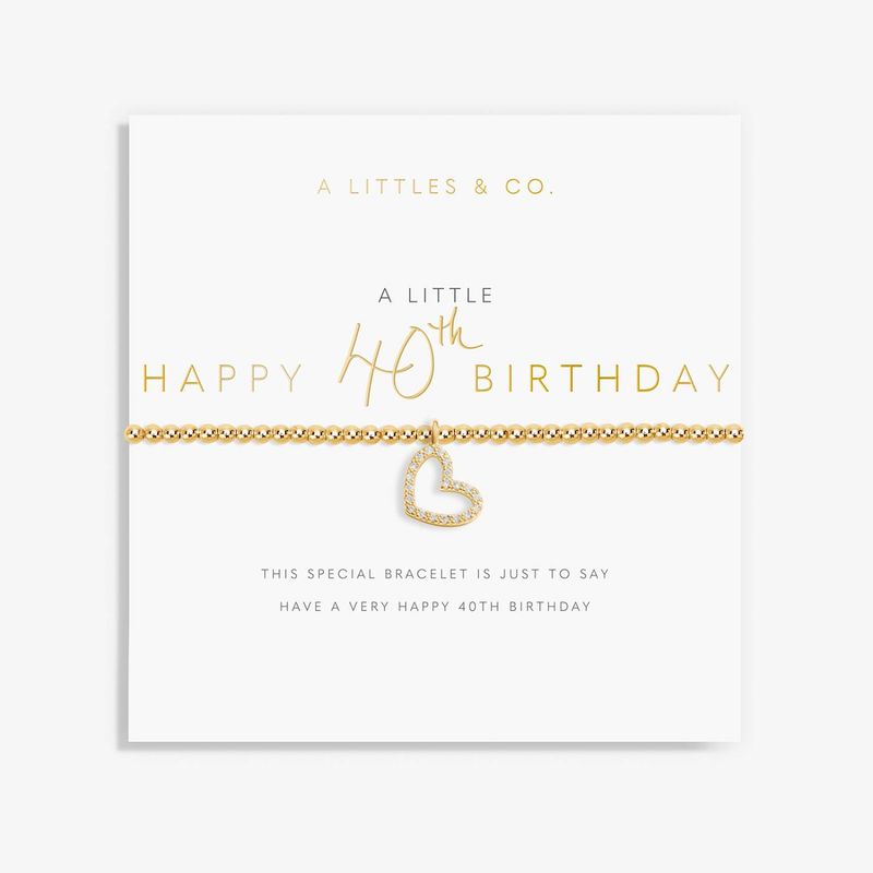 A Little Happy 40th Birthday Bracelet Gold