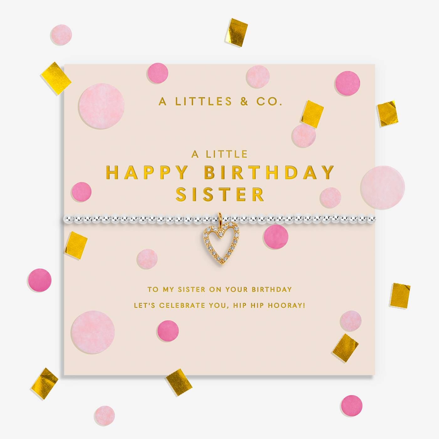 Sparkle Confetti A Little 'Happy Birthday Sister' Bracelet Gold