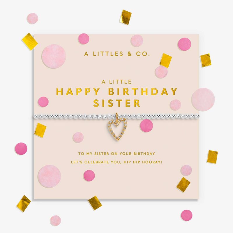 Sparkle Confetti A Little 'Happy Birthday Sister' Bracelet Gold