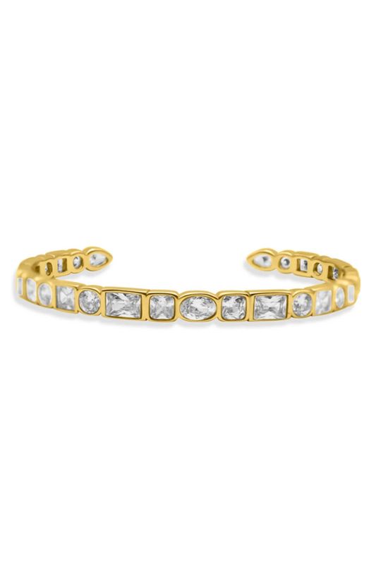 Crystal Cove Cuff Gold - Clear
