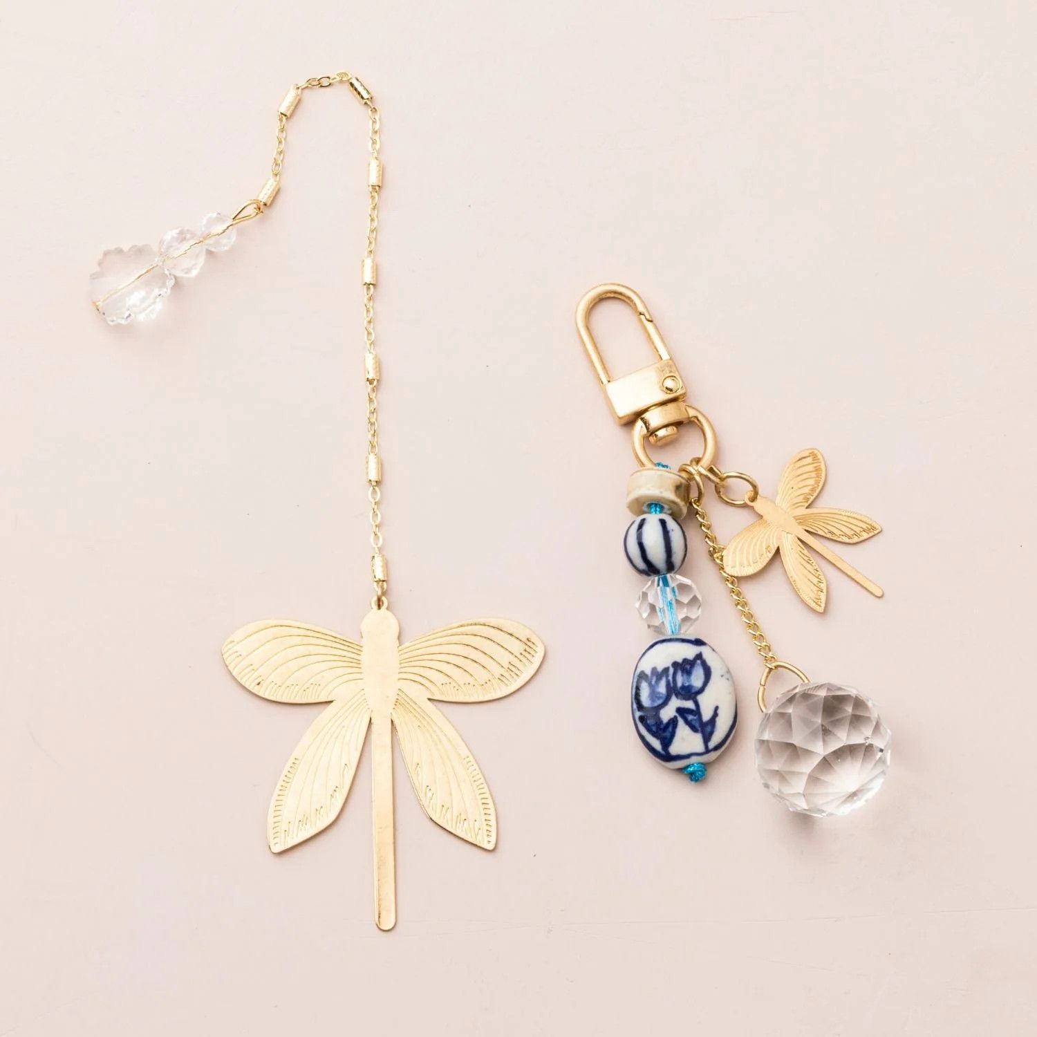Bookmark &amp; Keychain Set -Dragonfly/Inspiration