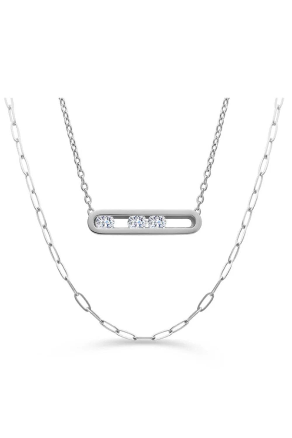 Rolling Tides Necklace Set - Silver