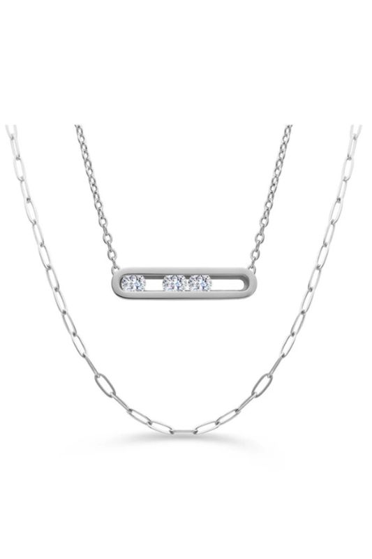Rolling Tides Necklace Set - Silver