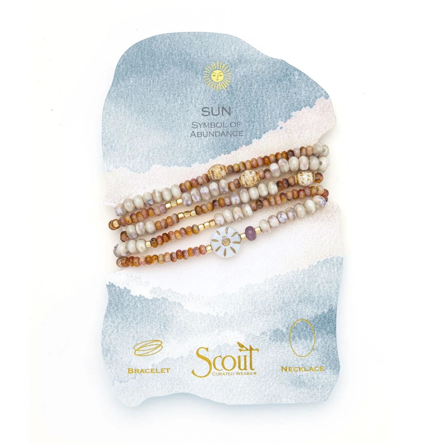 Ceramic Bead Wrap Bracelet/Necklace Abundance/Sun