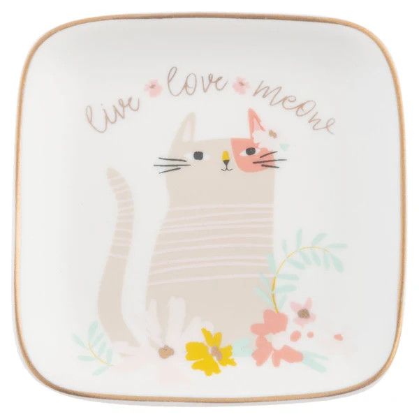 Flora Square Trinket Tray Small Cat