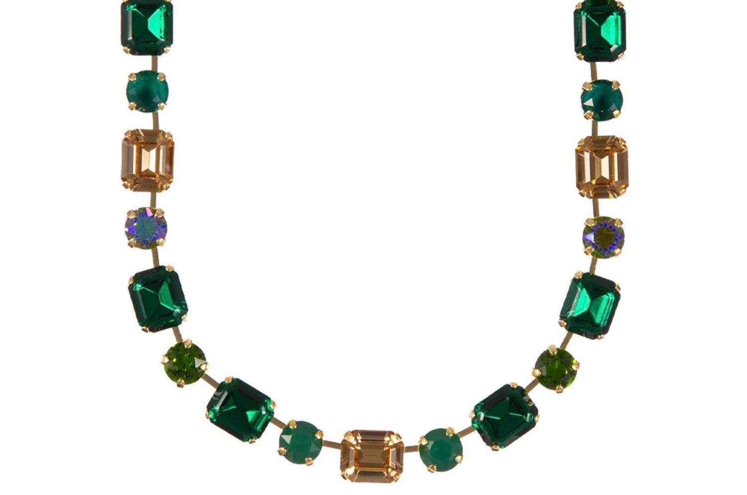 Mariana Medium Emerald and Round Bracelet in "The Green Room" YG