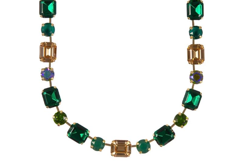 Mariana Medium Emerald and Round Bracelet in "The Green Room" YG