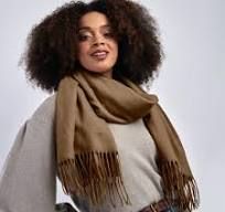 Thick Plain Scarf - Dark Brown