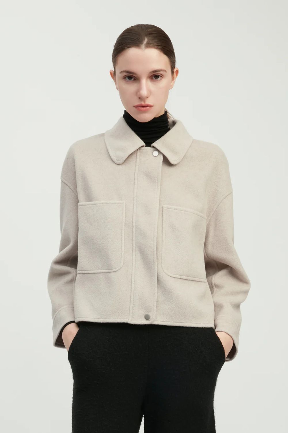 Minimal Wool Shacket OS - 2 colors, Color: Beige