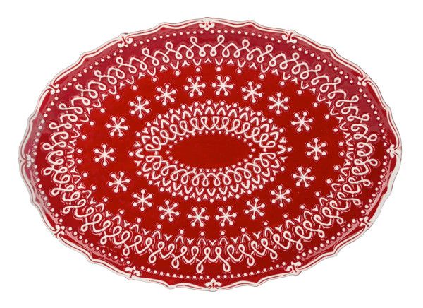 Red Snowflake Platter