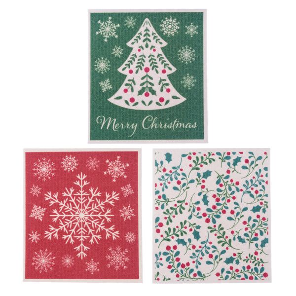 Scandi Reusable Dish Cloth - Assorted Christmas