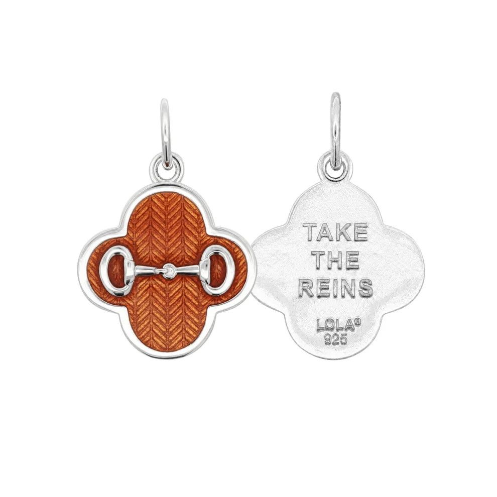 Equestrian Pendant, Color: Sterling Silver / Burnt Orange