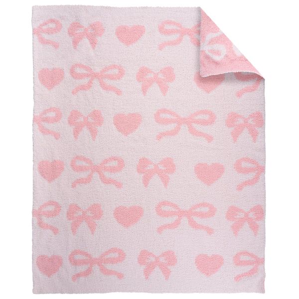 Pink Chenille Blanket Bow