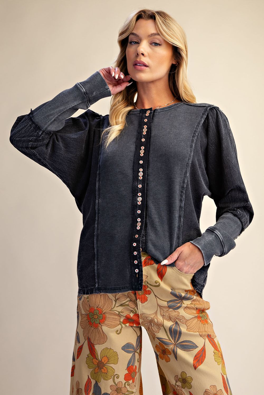 Mineral Washed Thermal Shirt