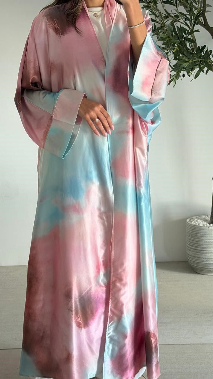 Abaya 1007  W/Shela, color: PINK/BLUE, size: FREESIZE