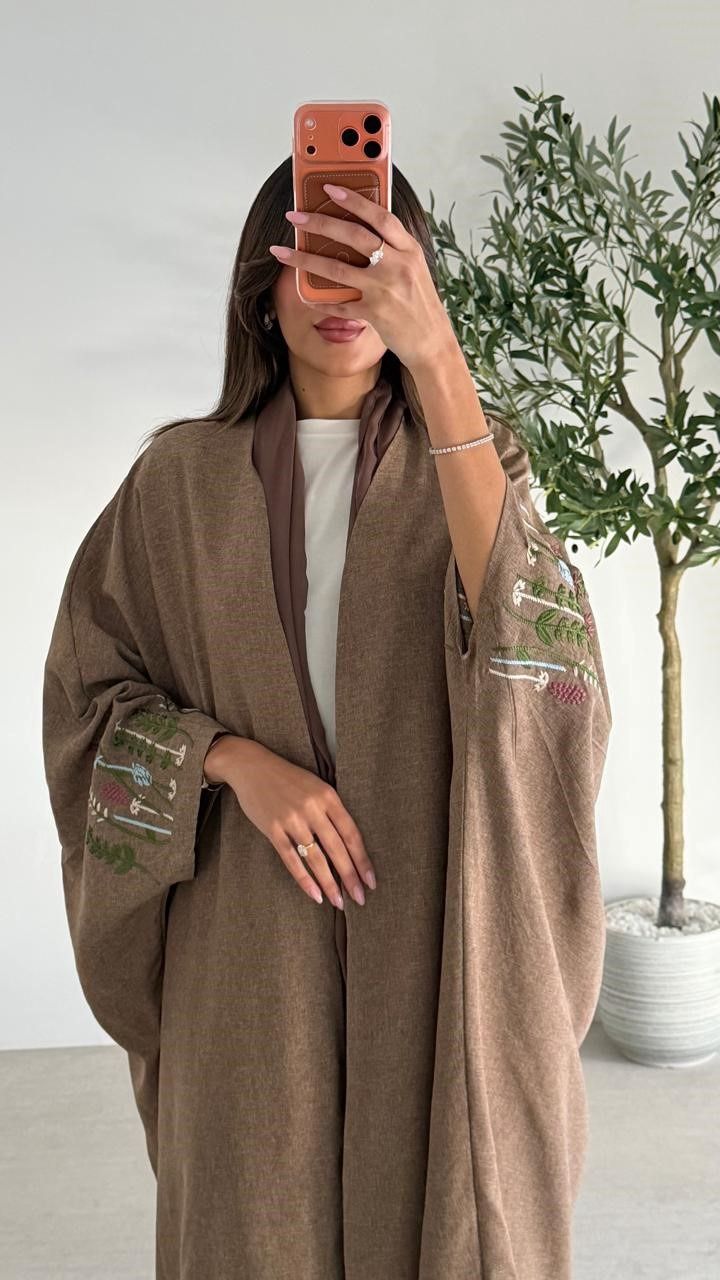 Abaya 1043, color: BROWN, size: FREESIZE
