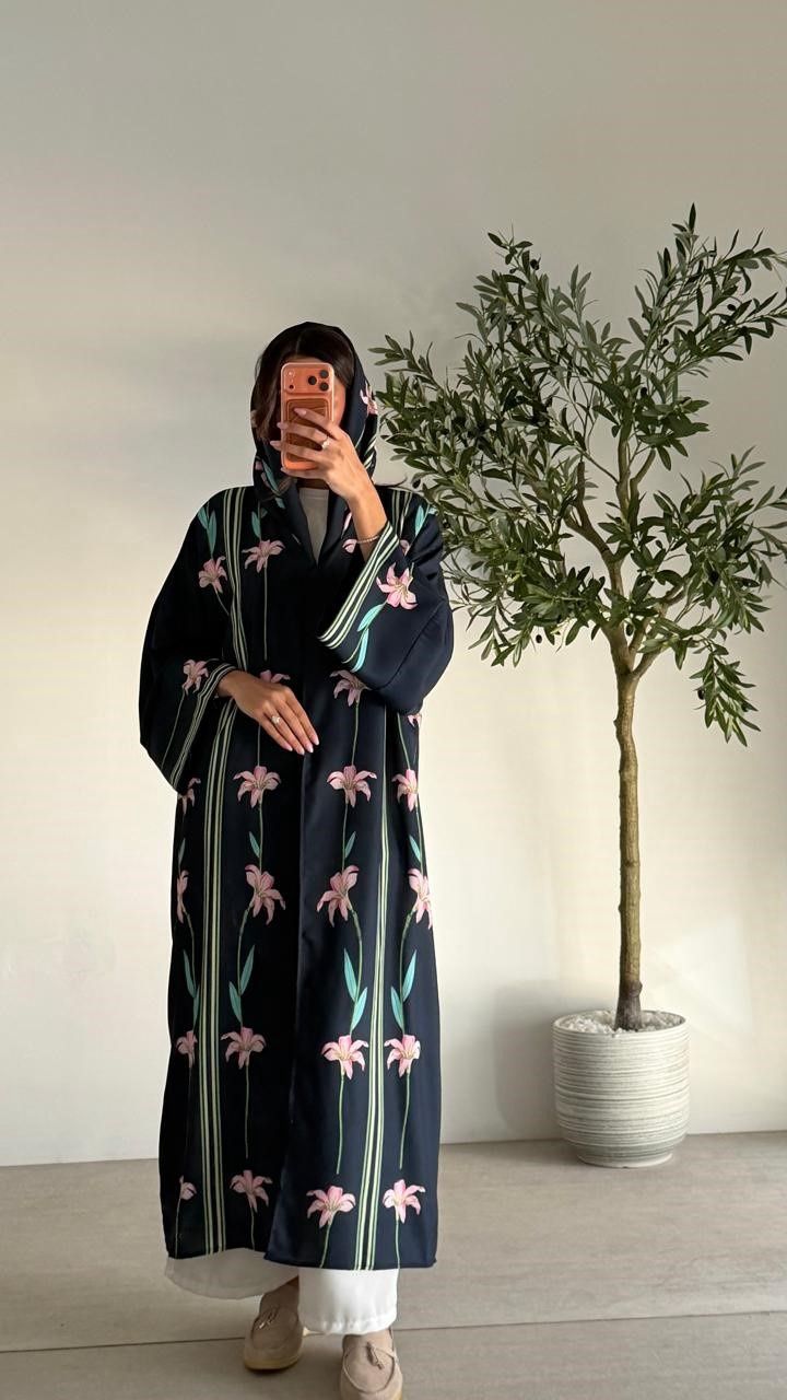 Abaya 1051 W/Shela, color: NAVYBLUE, size: FREESIZE