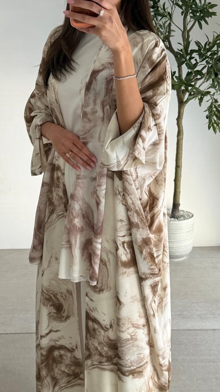 Abaya 1056 W/shela, color: KHAKI, size: FREESIZE