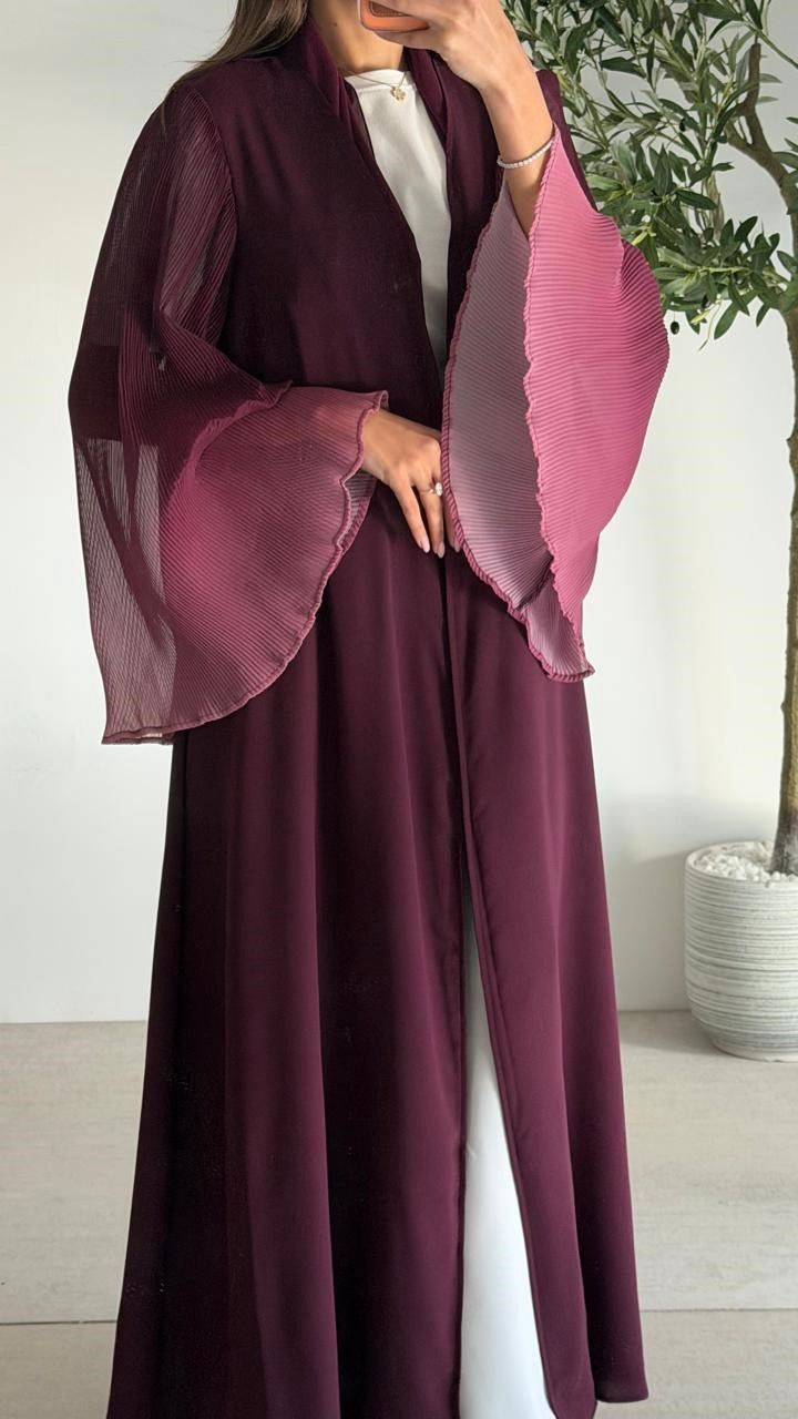 Abaya 1073, color: MAROON, size: FREESIZE
