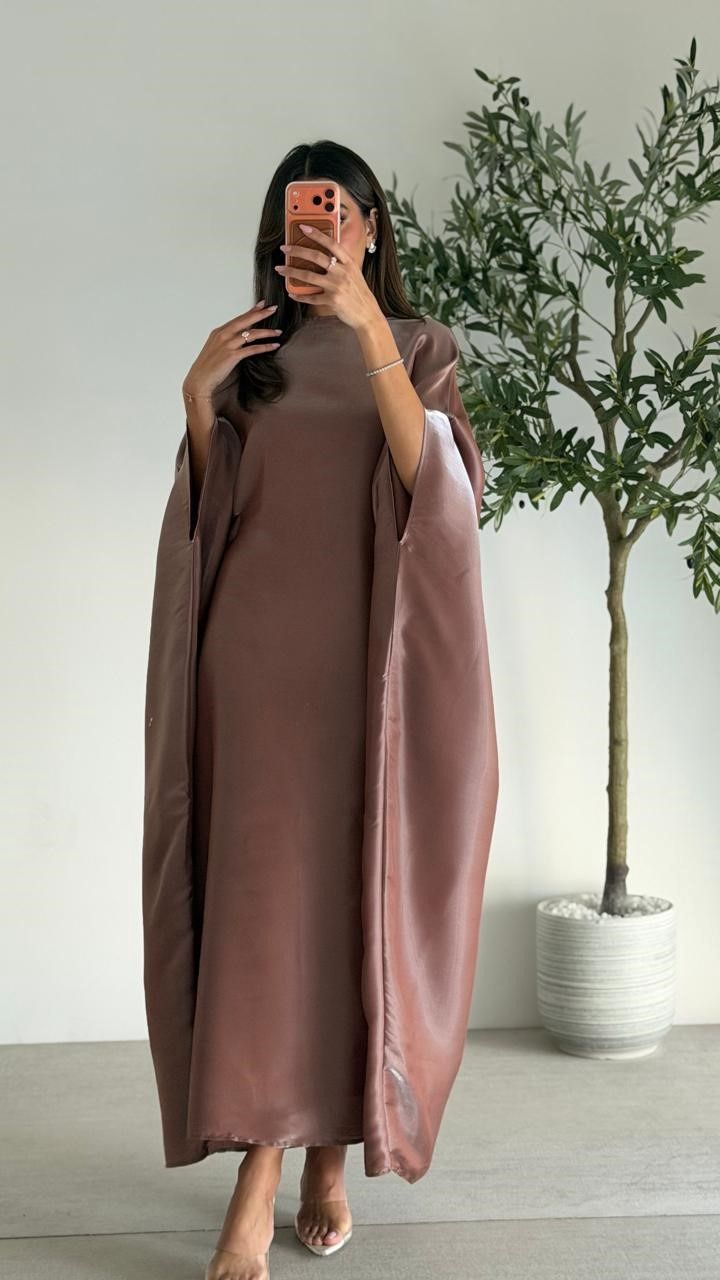 Abaya 1067, color: BROWN, size: FREESIZE