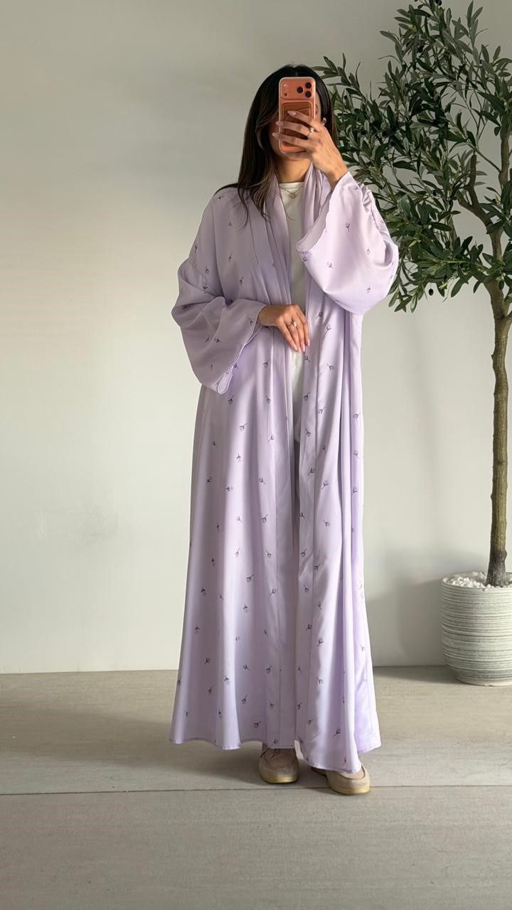 Abaya 1075 W/Shela, color: LAVENDER, size: FREESIZE