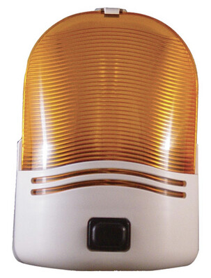 Porch Light; Command ®; Incandescent Bulb; 6.7 Inch Length x 4.7 Inch Width x 2 Inch Height; Amber Lens; Single; Base; With Switch/ Gasket