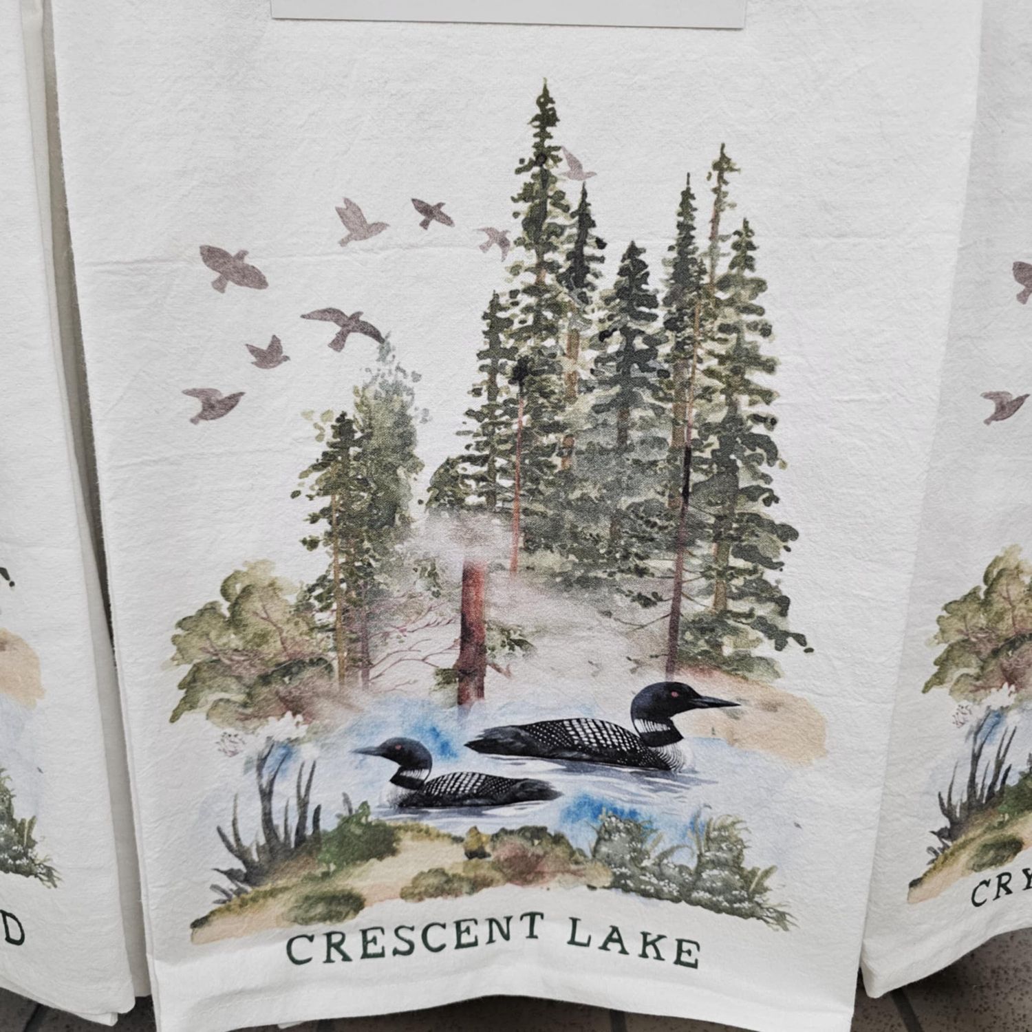 Loons Lake Kitchen Terry Cloth Towel, Style: Crescent Lake