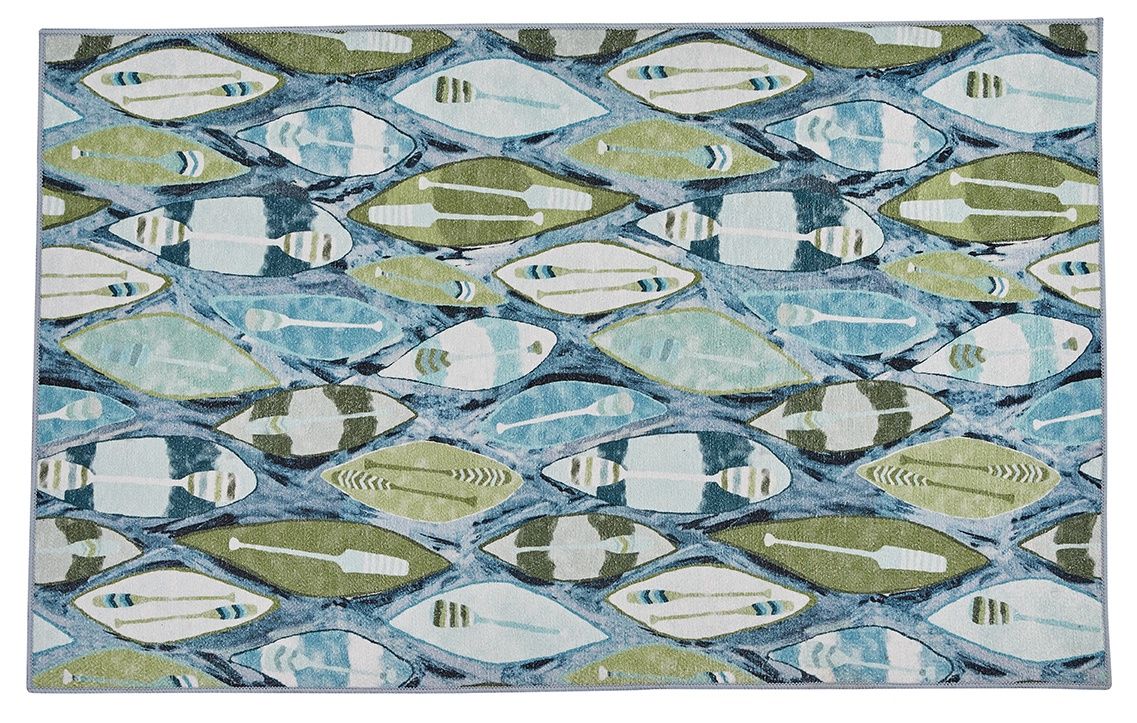 COLORFUL CANOES RUG 24&quot; X 38&quot;