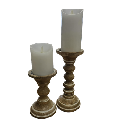 White Timered Moving Flame LED Candle 3x4