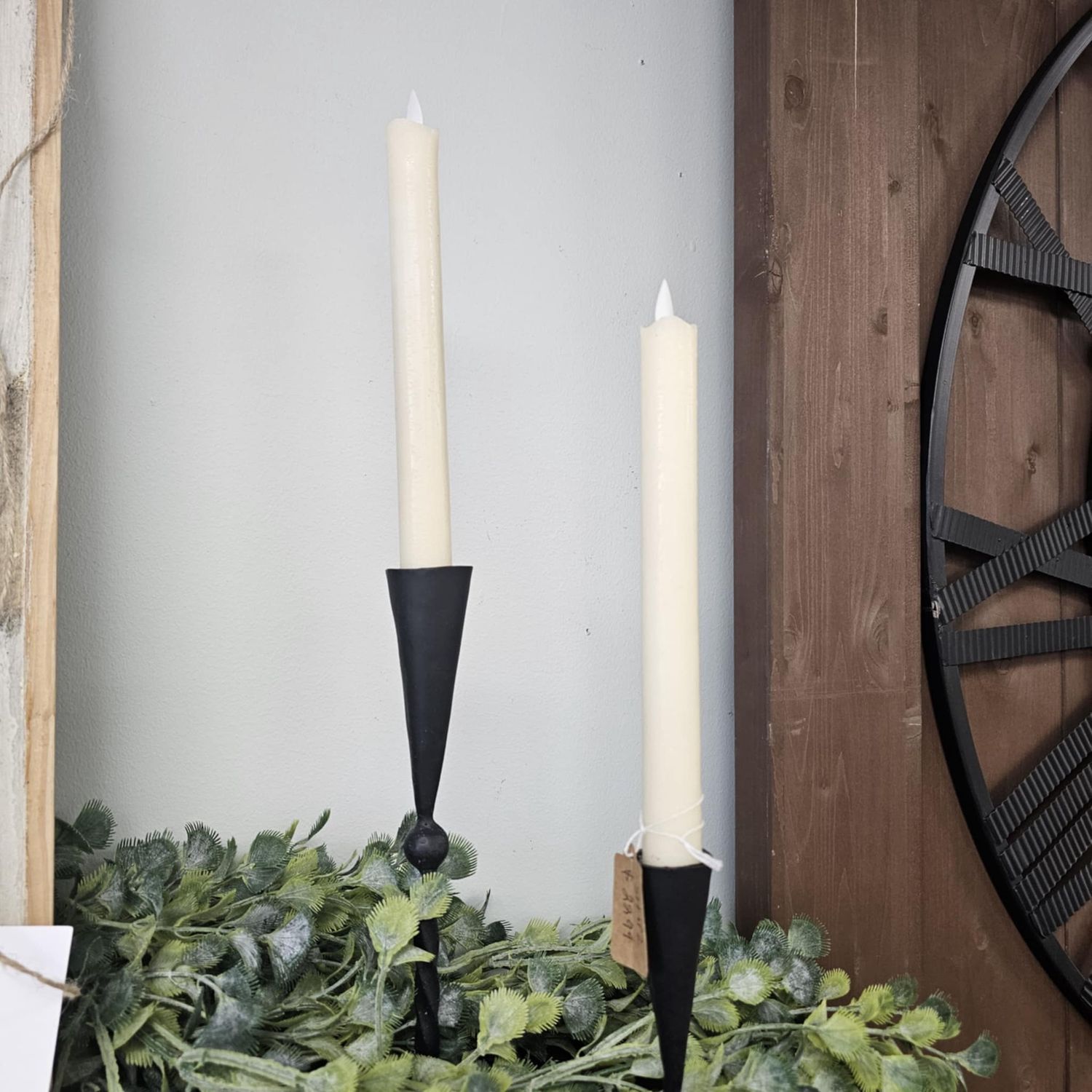Cream Moving Flame Taper Candle