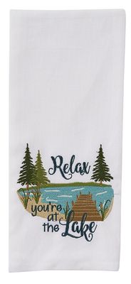 RELAX YOU&#39;RE AT THE LAKE DISHTOWEL
