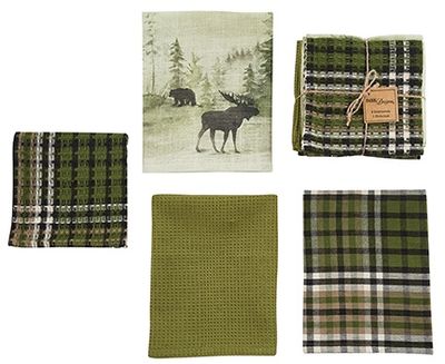 Watercolor Wildlife 3Dishtowel 1 Discloth Set