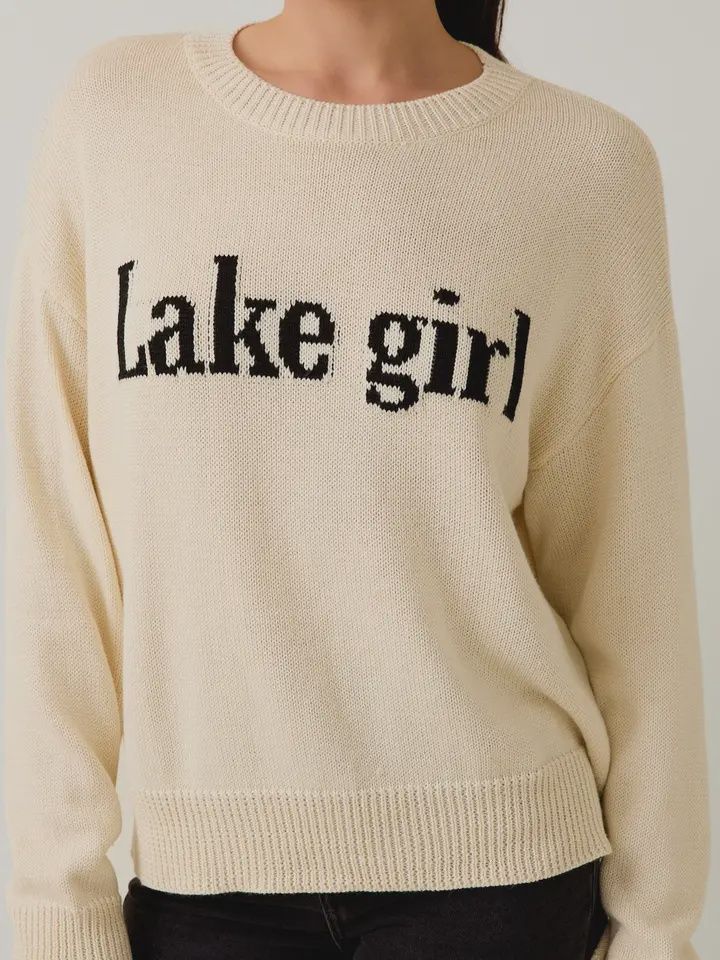 LAKE GIRL Long Sleeve Soft Knit Sweater