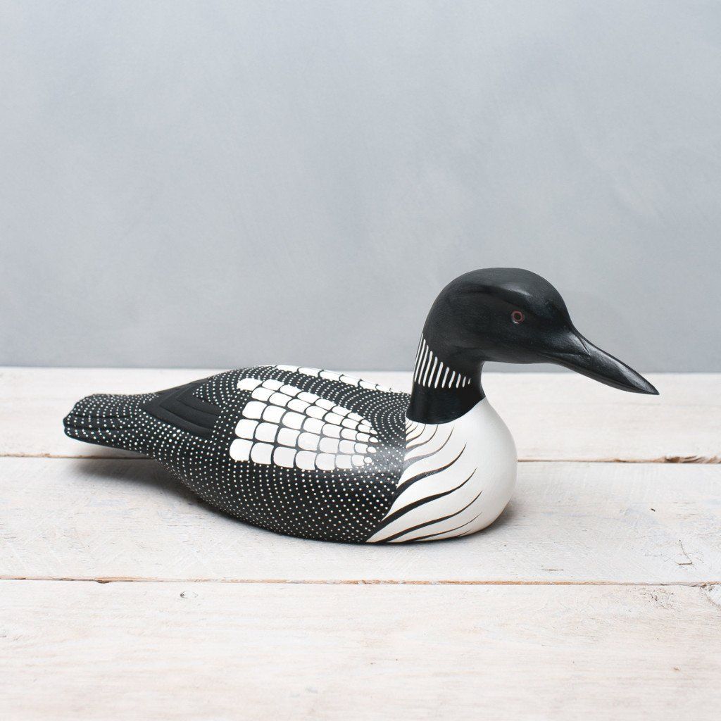 Loon - Large - Straight 18&quot;L Carvend Wooden