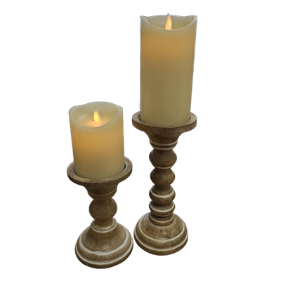 Cream Non Drip Moving Flame LED Candle 3x6